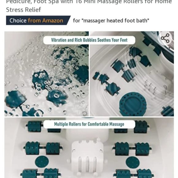 Foot Spa Bath Massager with Heat, Bubble and Vibration, 95-118℉ - Picture 2 of 7